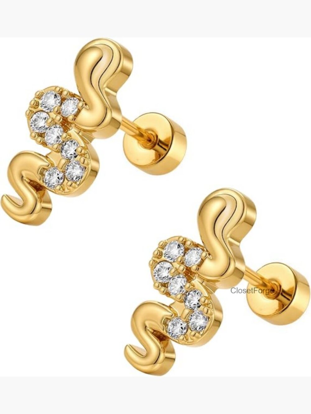 Flat Back Stud Earrings Hypoallergenic Stainless Steel Screw Back